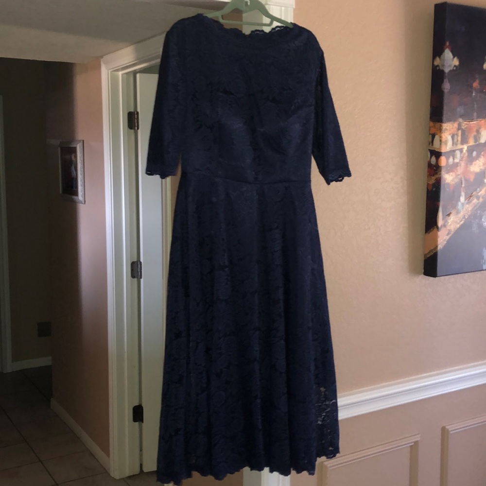 Navy lace evening dress. “Mother of the Bride”